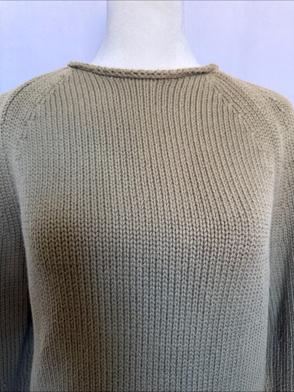 J. Crew Rollneck Pullover Sweater Sz S Frosty Olive Preppy Classic 90s Nautical - Picture 3 of 9
